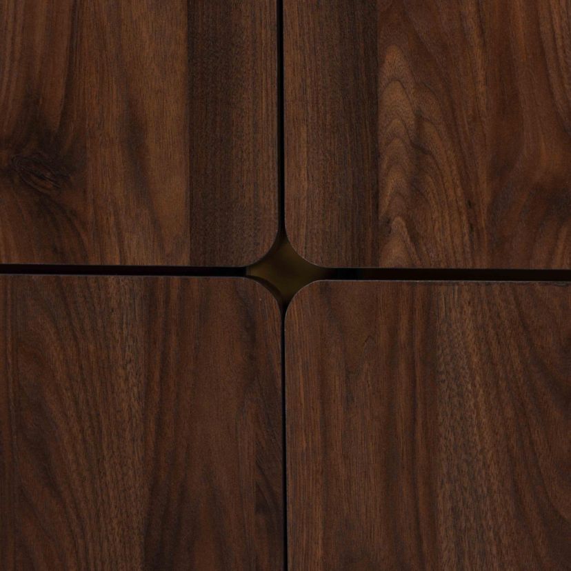 Graceland Mid-Century Modern Transitional Walnut Brown Finished Wood Shoe Cabinet