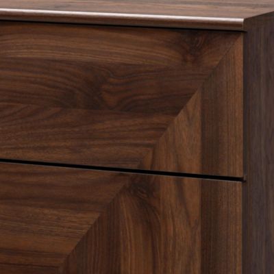 Graceland Mid-Century Modern Transitional Walnut Brown Finished Wood 5-Drawer Storage Chest