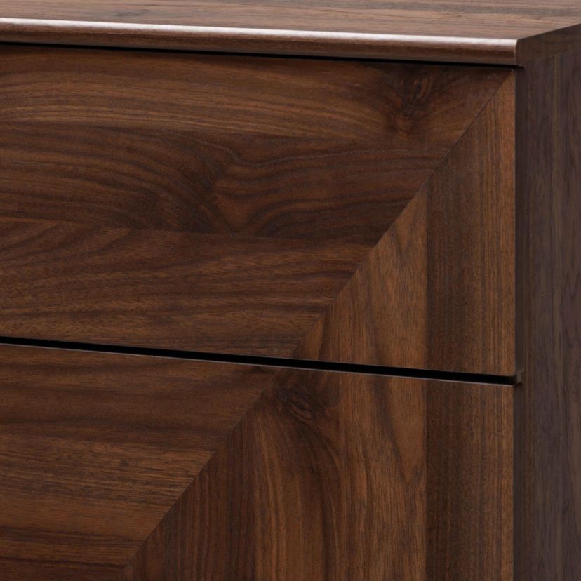Graceland Mid-Century Modern Transitional Walnut Brown Finished Wood 5-Drawer Storage Chest
