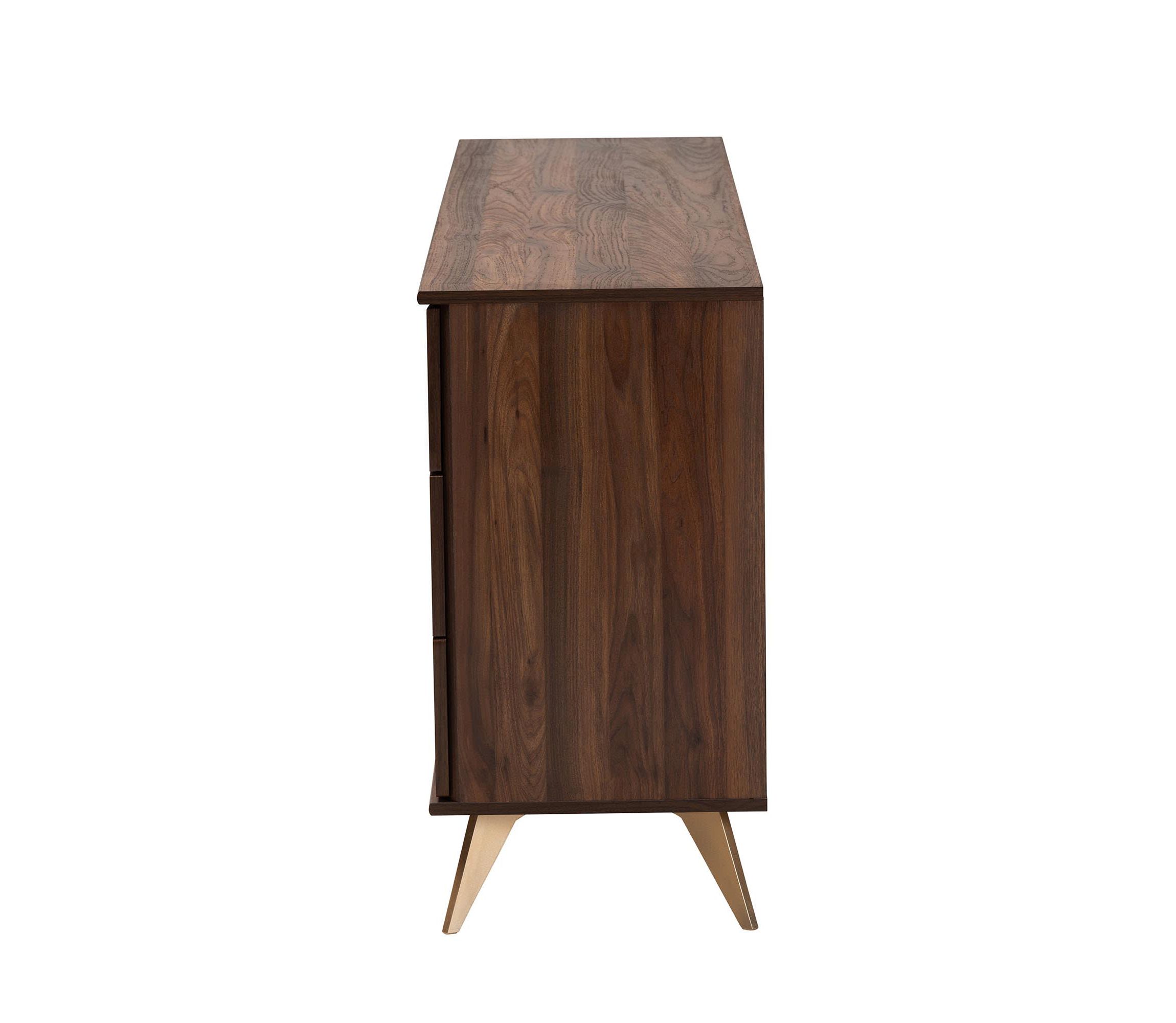 Graceland Mid-Century Modern Transitional Walnut Brown Finished Wood 6-Drawer Dresser
