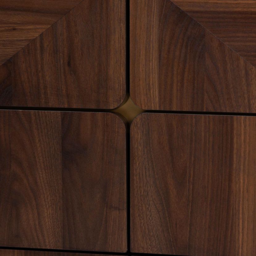 Graceland Mid-Century Modern Transitional Walnut Brown Finished Wood 6-Drawer Dresser