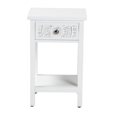 Yelena Classic and Traditional White Finished Wood 1-Drawer End Table