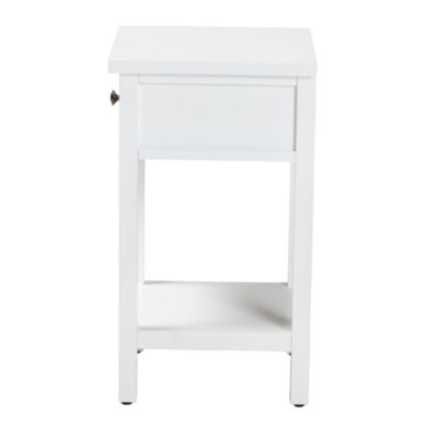 Yelena Classic and Traditional White Finished Wood 1-Drawer End Table