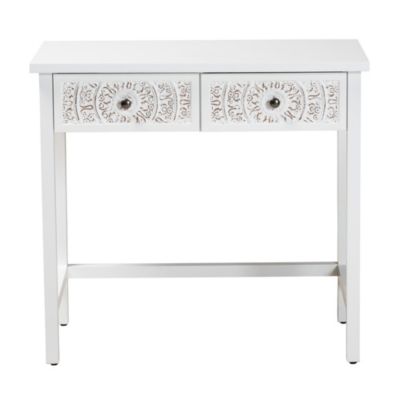 Yelena Classic and Traditional White Finished Wood 2-Drawer Console Table