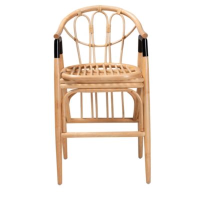 Cyntia Modern Bohemian Natural Brown Rattan Counter Stool