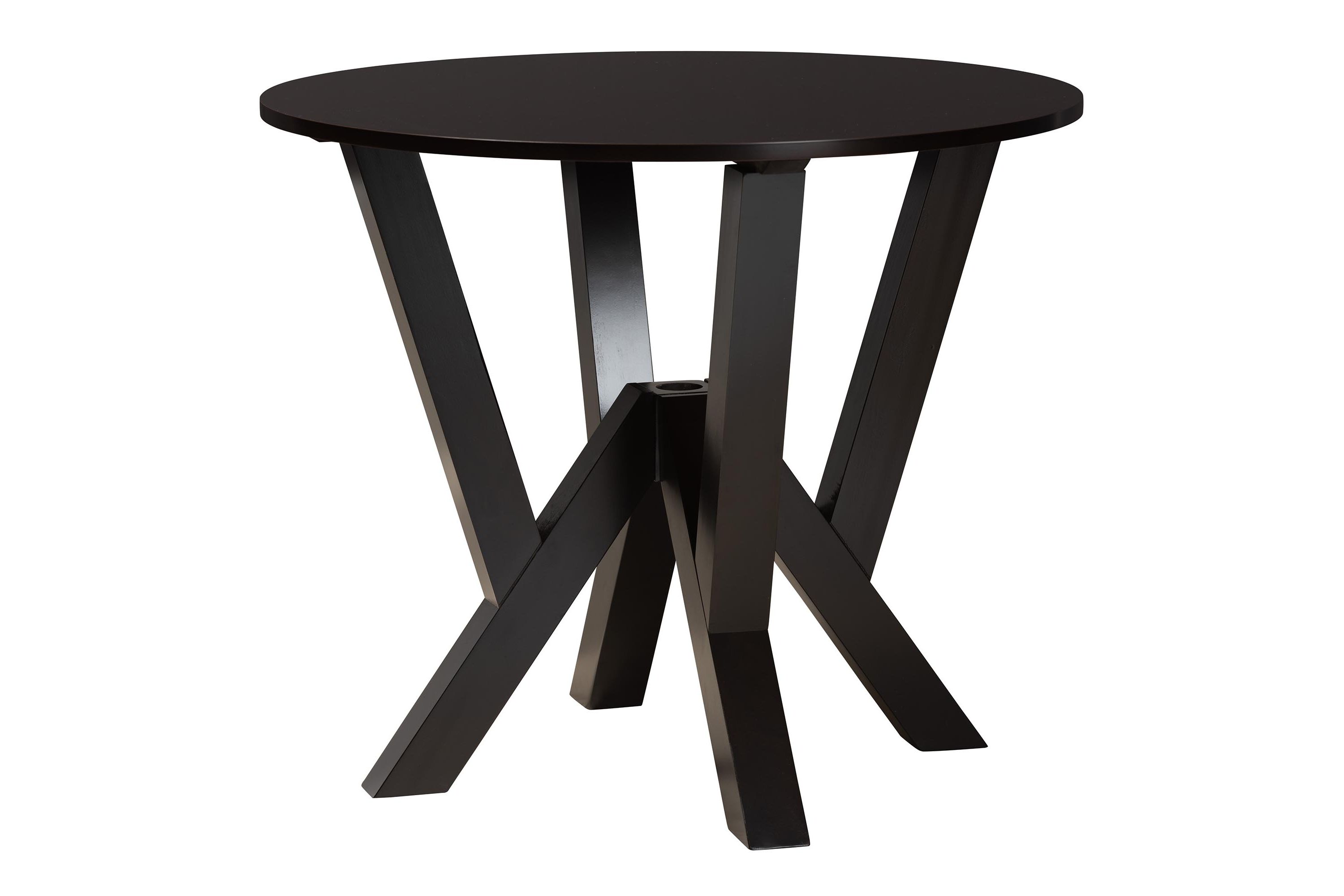 Mari Modern Beige Fabric and Dark Brown Finished Wood 5-Piece Dining Set
