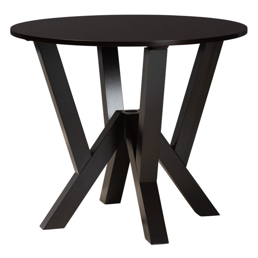 Mari Modern Beige Fabric and Dark Brown Finished Wood 5-Piece Dining Set