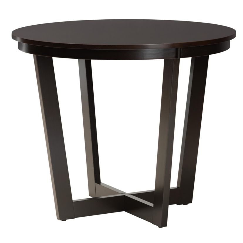 Jamie Moden Grey Fabric and Dark Brown Finished Wood 5-Piece Dining Set