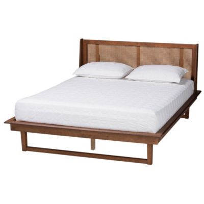 Baxton Studio Aveena Mid-Century Modern Walnut Brown Finished Wood King Size Platform Bed -  0193271251421