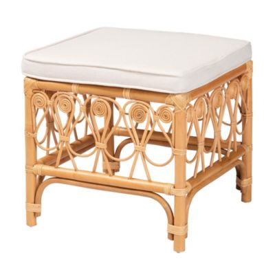 bali & pari Ibiza Modern bohemian Natural Rattan Footstool