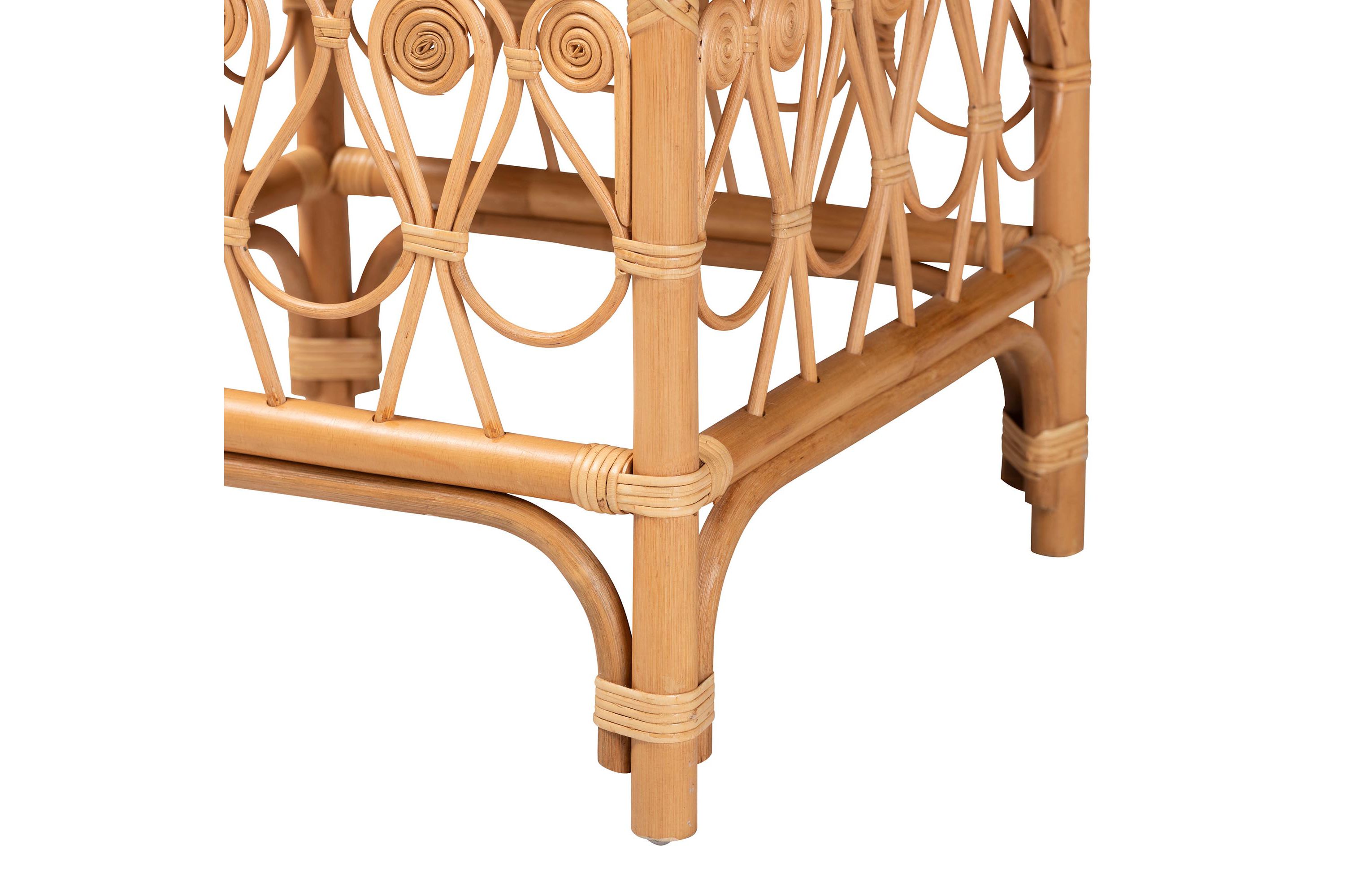 Ibiza Modern bohemian Natural Rattan Footstool