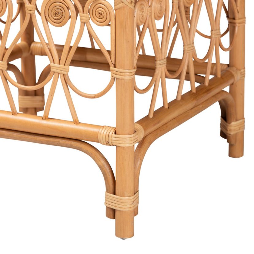 Ibiza Modern bohemian Natural Rattan Footstool