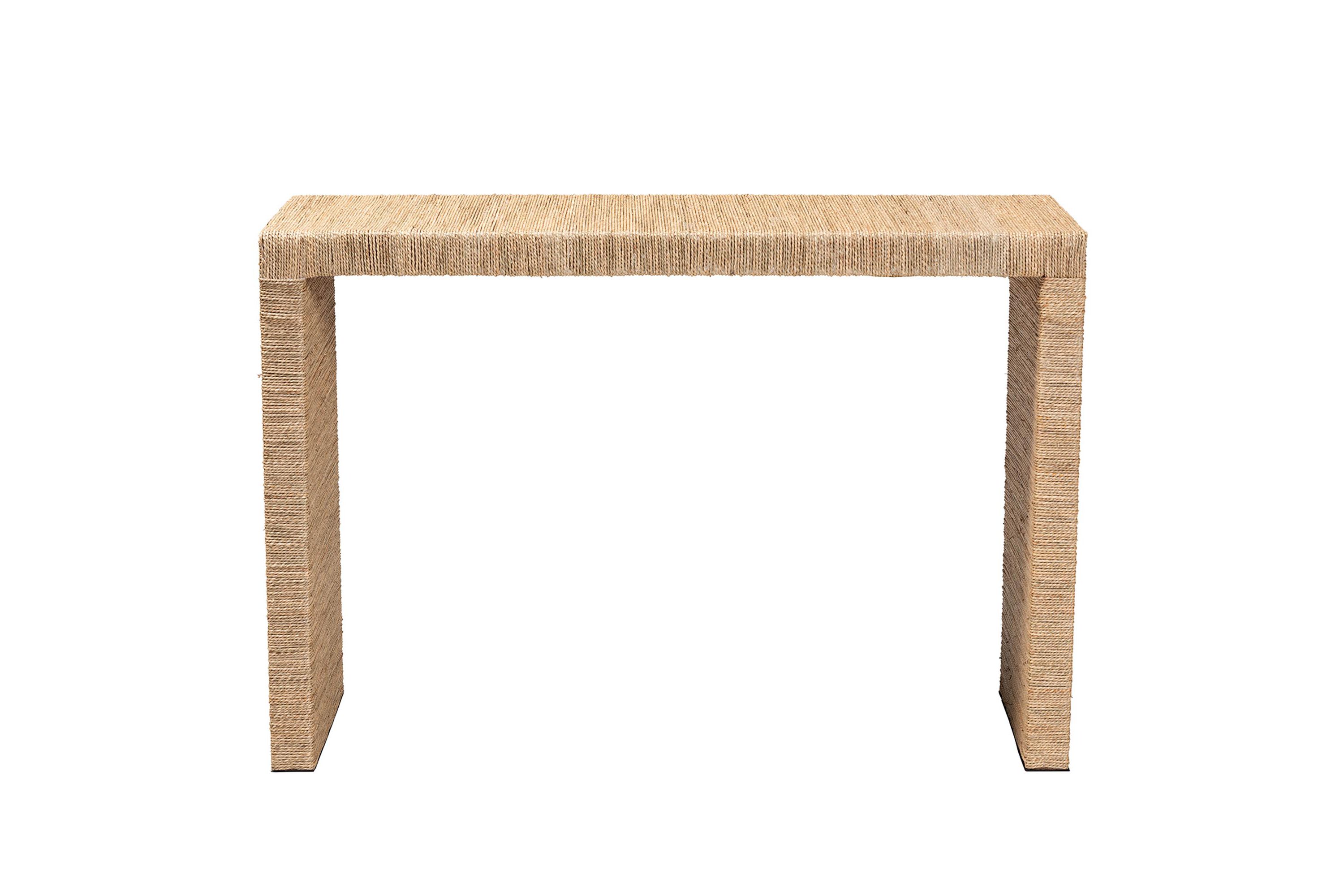 Colandra Modern Bohemian Natural Seagrass Console Table