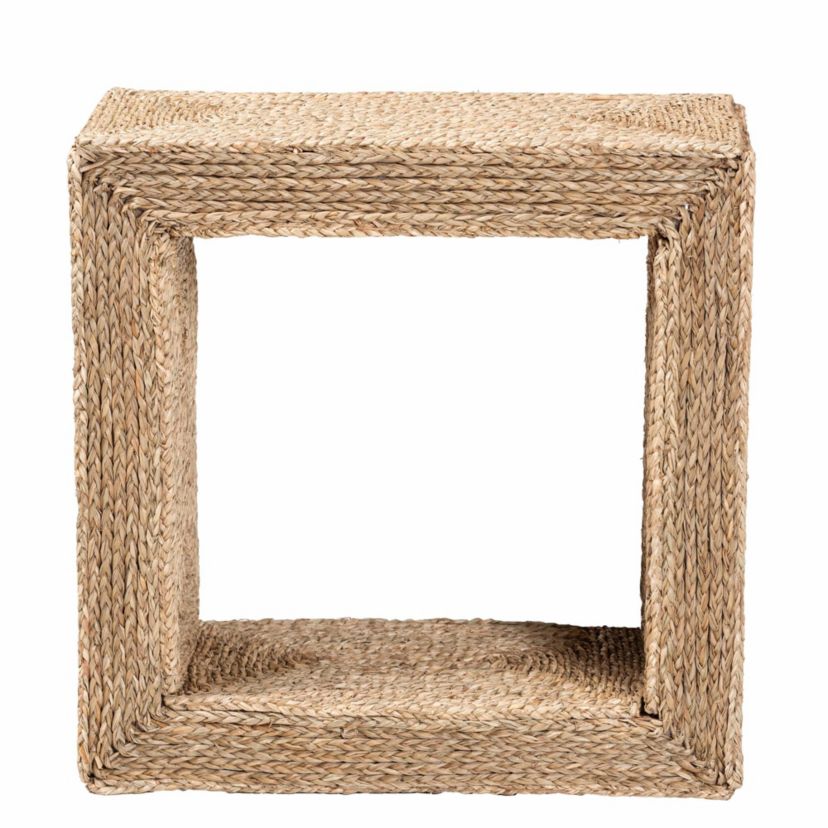 Adonica Modern Bohemian Natural Seagrass End Table