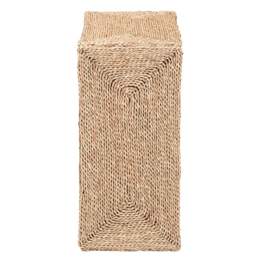 Adonica Modern Bohemian Natural Seagrass End Table