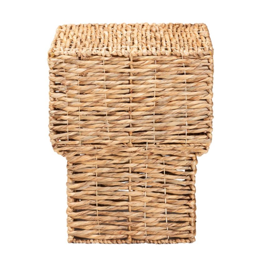 Raziel Modern Bohemian Natural Seagrass End Table