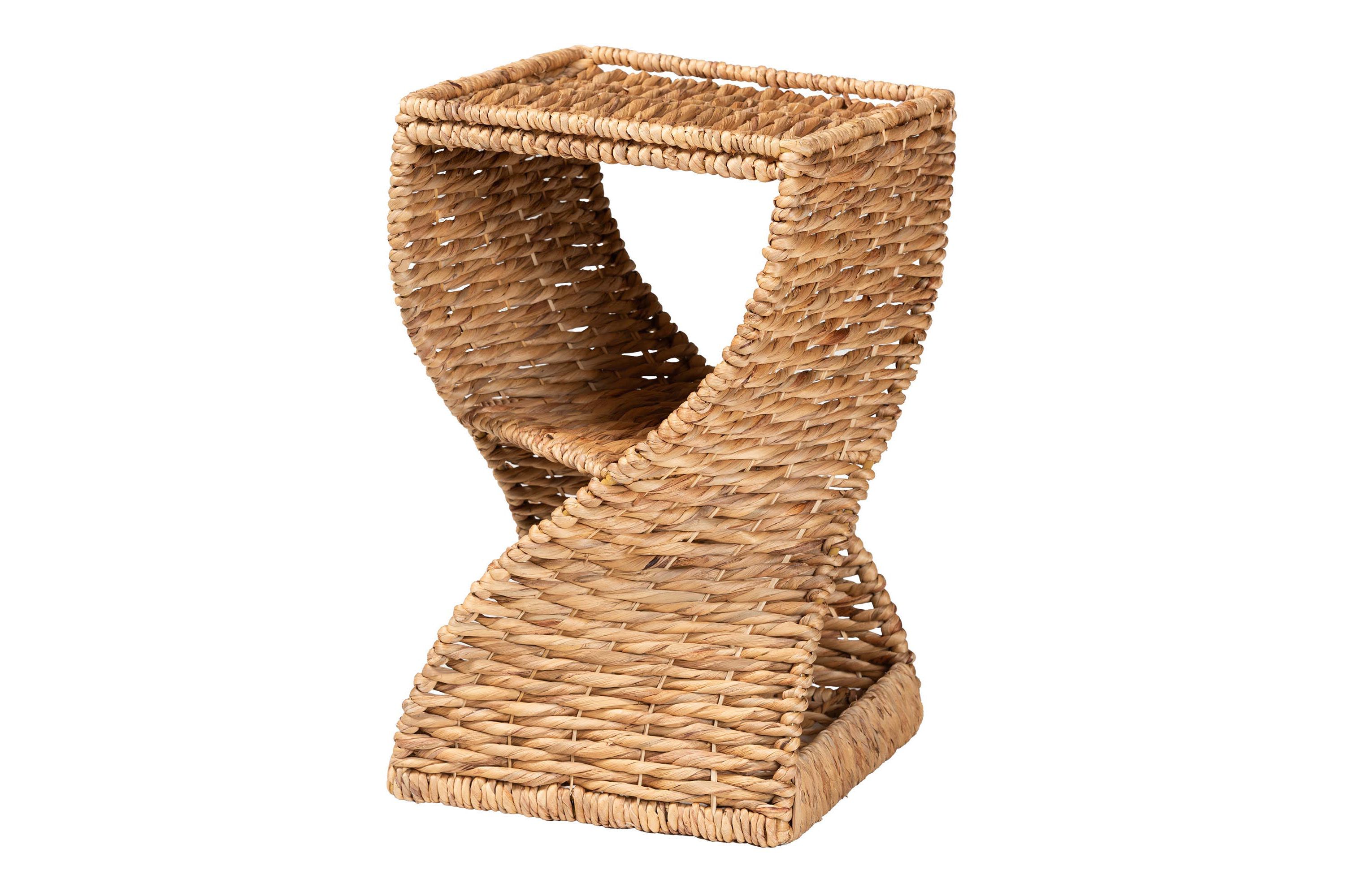 Pelleas Modern Bohemian Natural Seagrass End Table