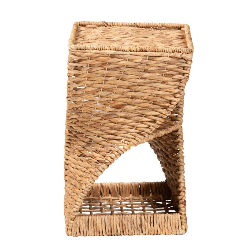 Pelleas Modern Bohemian Natural Seagrass End Table