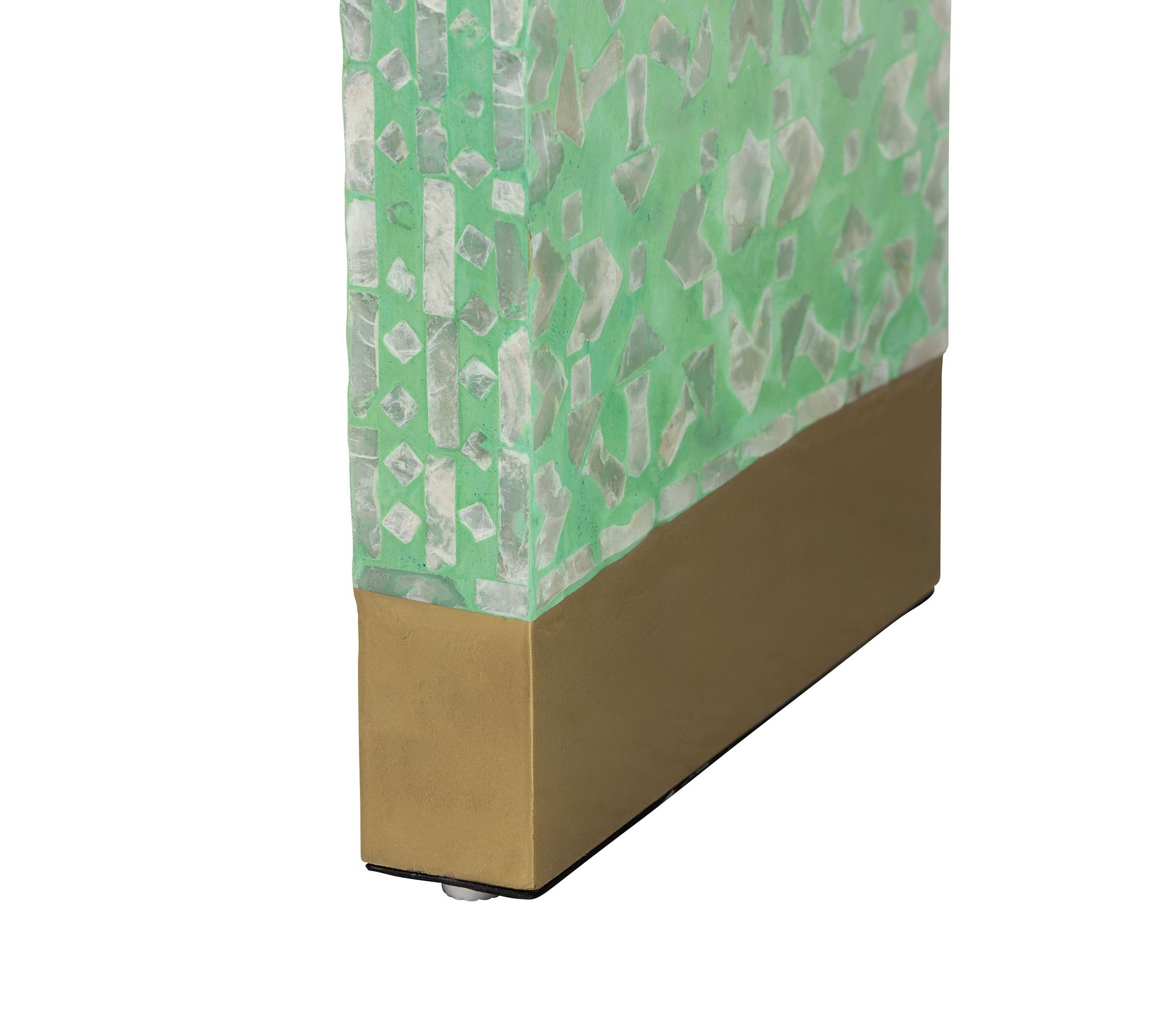 Didrika Modern Bohemian Seafoam Green Mother of Pearl Console Table