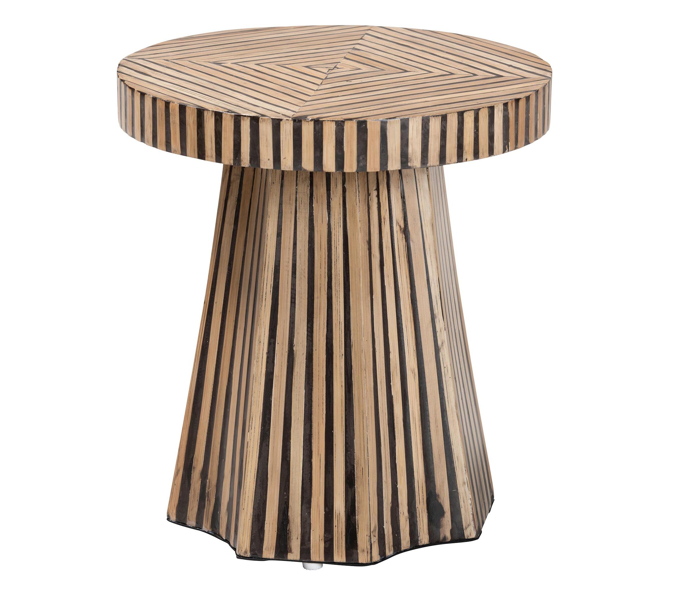 Devika Modern Bohemian Brown Bamboo End Table