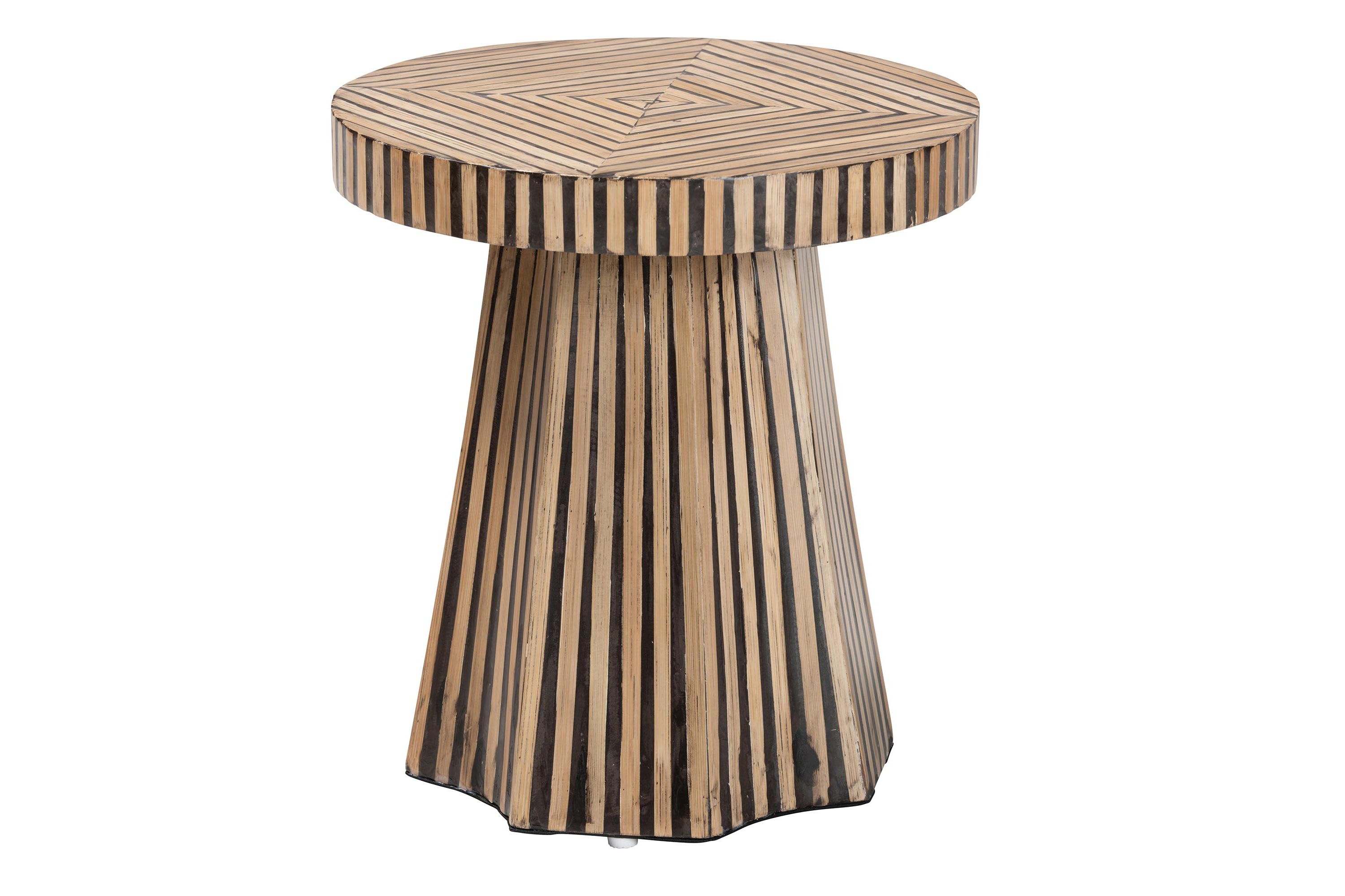 Devika Modern Bohemian Brown Bamboo End Table
