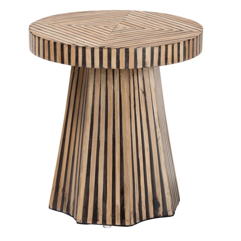 Devika Modern Bohemian Brown Bamboo End Table