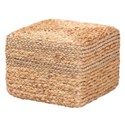 bali & pari Marella Modern Bohemian Seagrass Accent Footstool