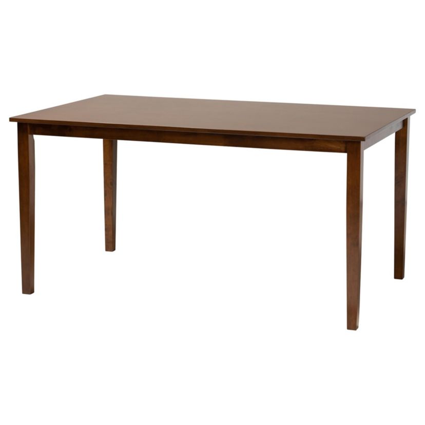 Jeriah Mid-Century Modern Walnut Brown Finished Wood and Woven Rattan 7-Piece Dining Set