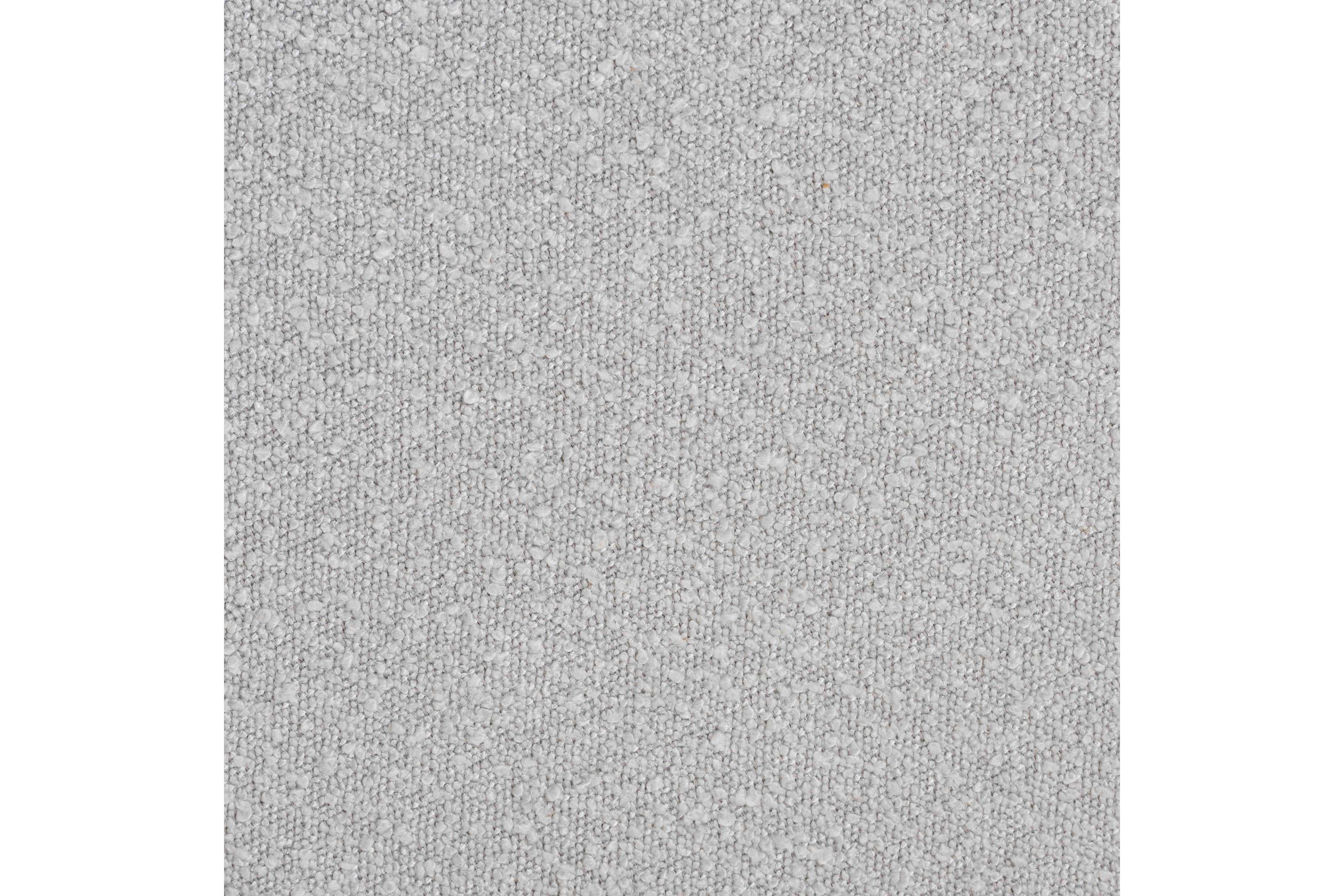 Finlay Modern Japandi Light Grey Boucle Fabric and Walnut Brown Finished Wood Ottoman Footstool
