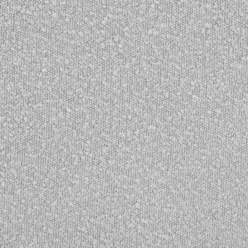 Finlay Modern Japandi Light Grey Boucle Fabric and Walnut Brown Finished Wood Ottoman Footstool