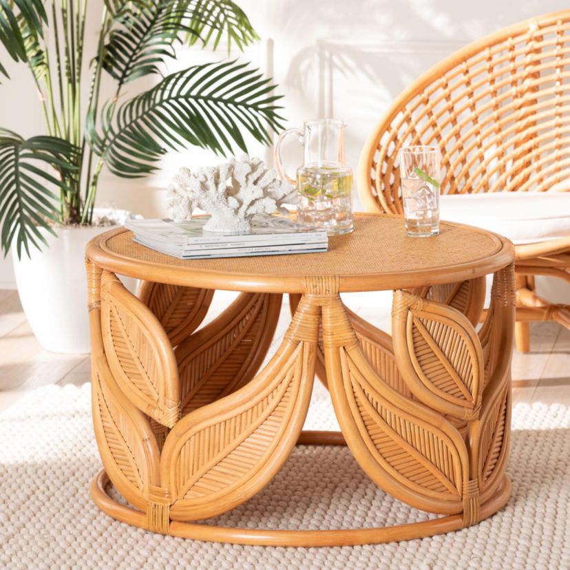 Raflesia Modern Bohemian Natural Rattan Coffee Table