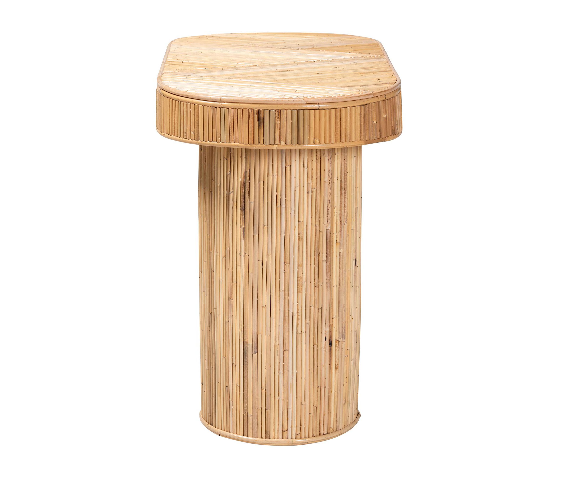 Iryna Modern Bohemian Natural Rattan Console Table
