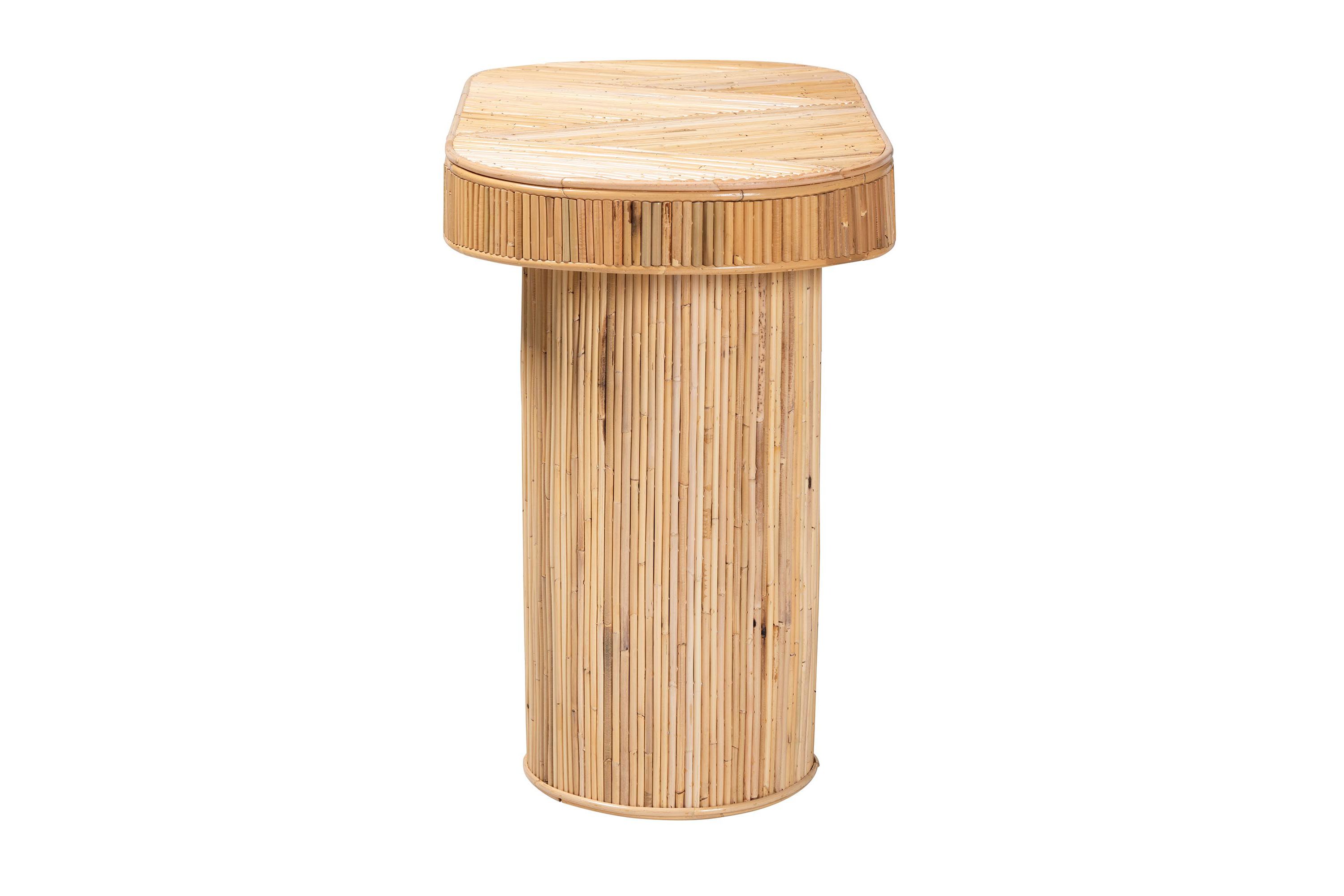 Iryna Modern Bohemian Natural Rattan Console Table