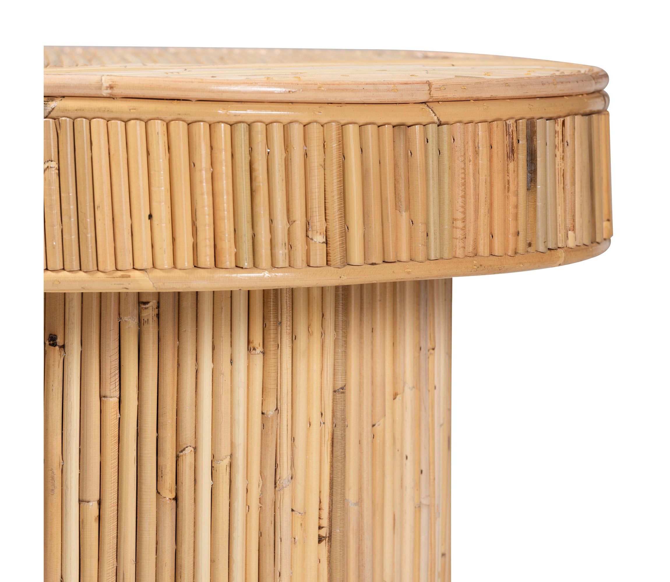 Iryna Modern Bohemian Natural Rattan Console Table