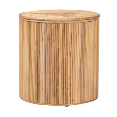bali & pari Milagra Modern Bohemian Natural Rattan End Table