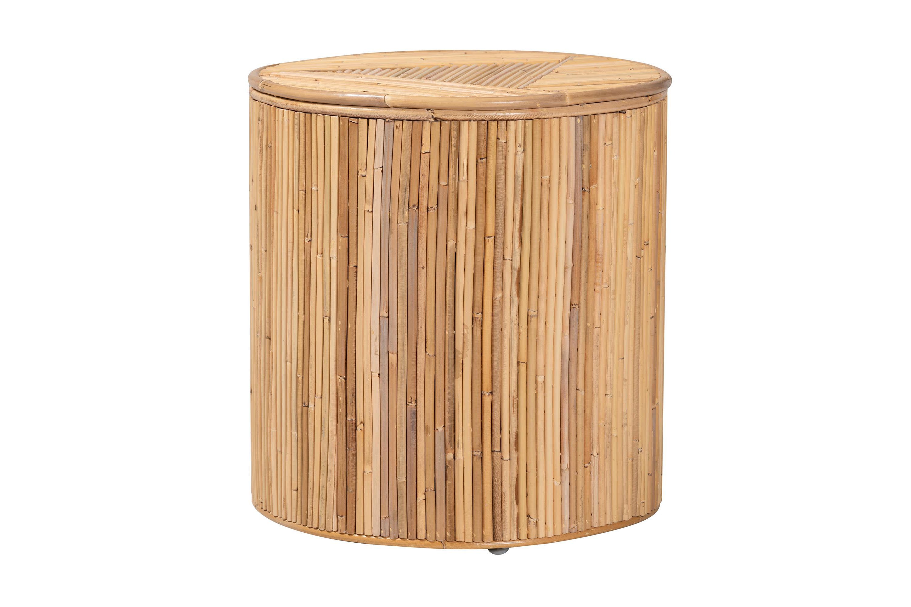 Milagra Modern Bohemian Natural Rattan End Table
