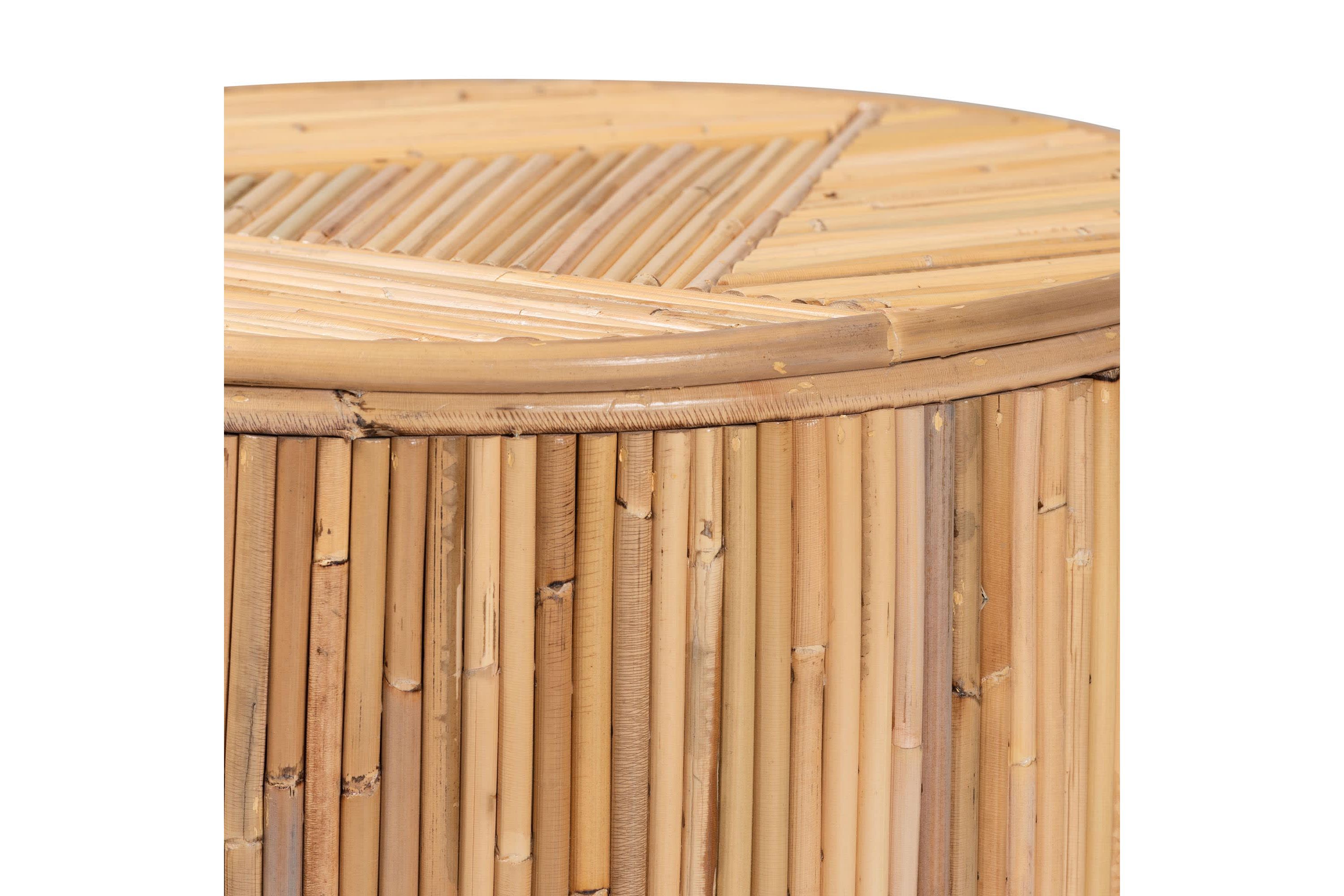 Milagra Modern Bohemian Natural Rattan End Table