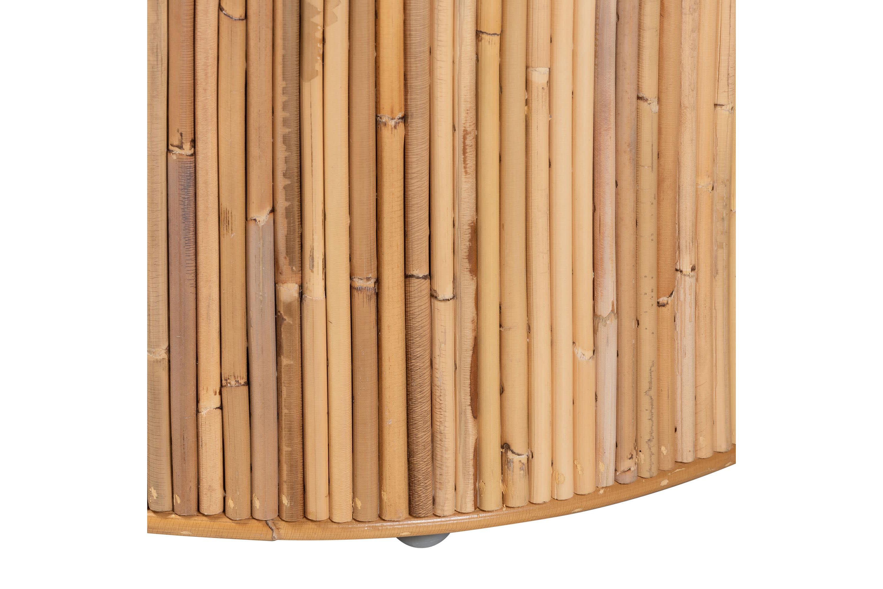 Milagra Modern Bohemian Natural Rattan End Table