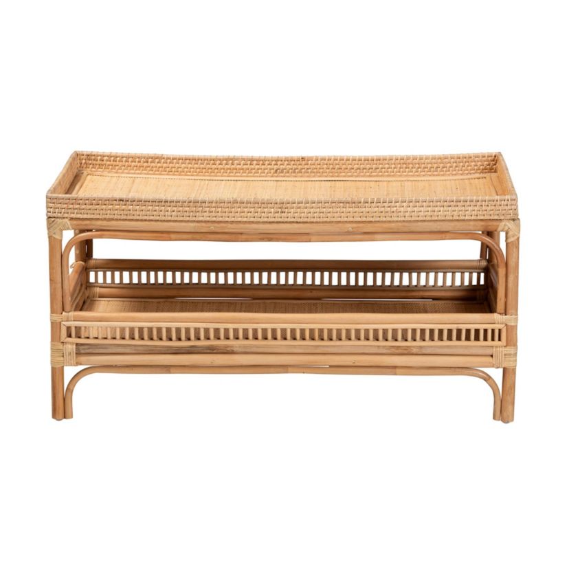 Lombok Modern Bohemian Natural Rattan Coffee Table
