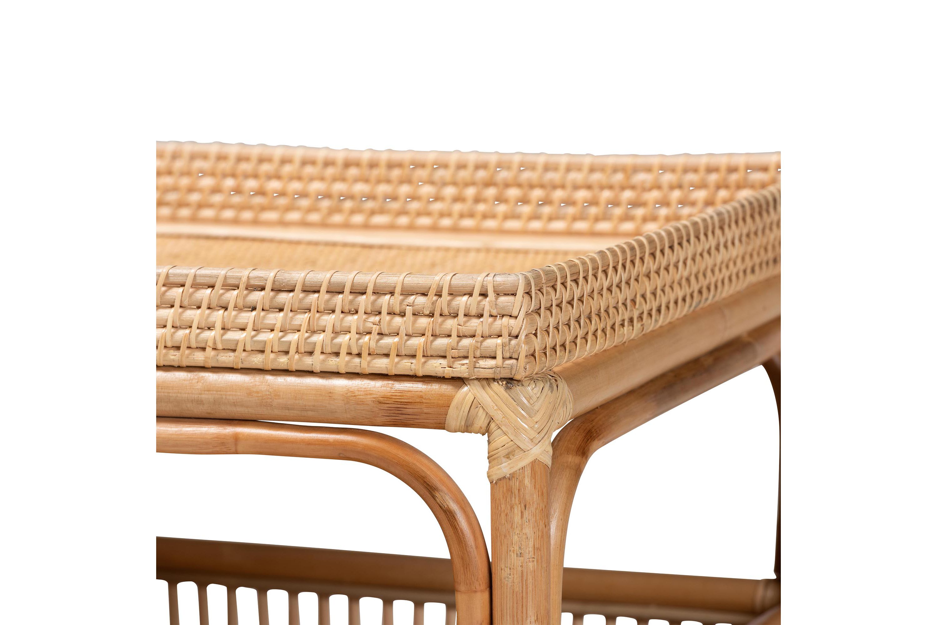 Lombok Modern Bohemian Natural Rattan Coffee Table