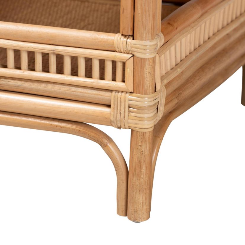 Lombok Modern Bohemian Natural Rattan Coffee Table