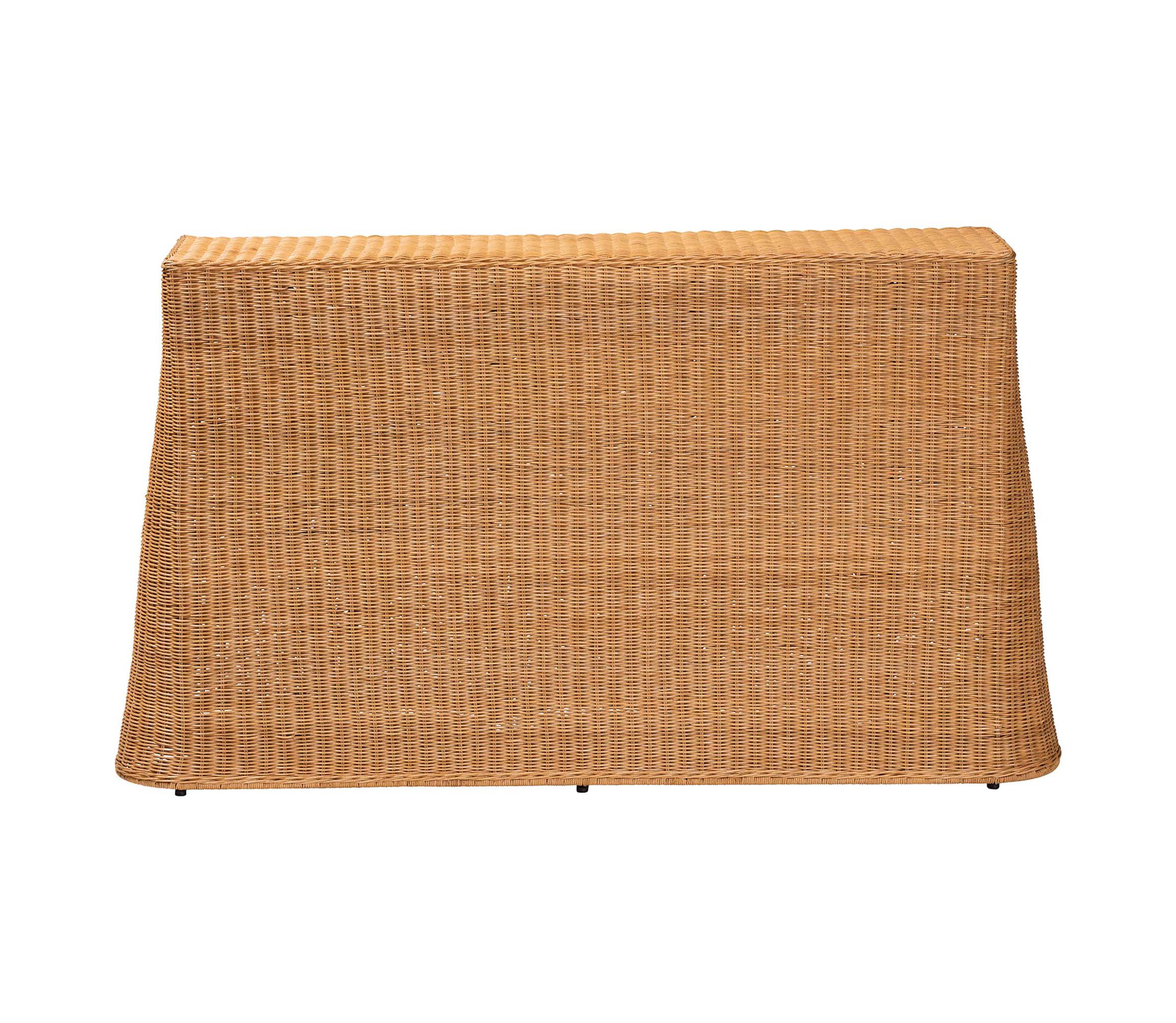 Palm Bohemian Honey Scallop Rattan Console Table