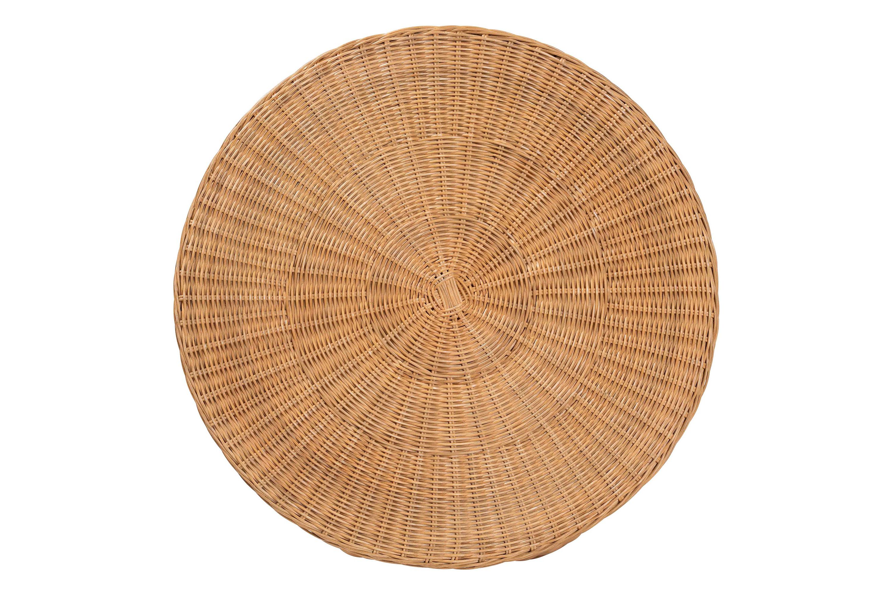 Palm Bohemian Honey Scallop Rattan Console Table