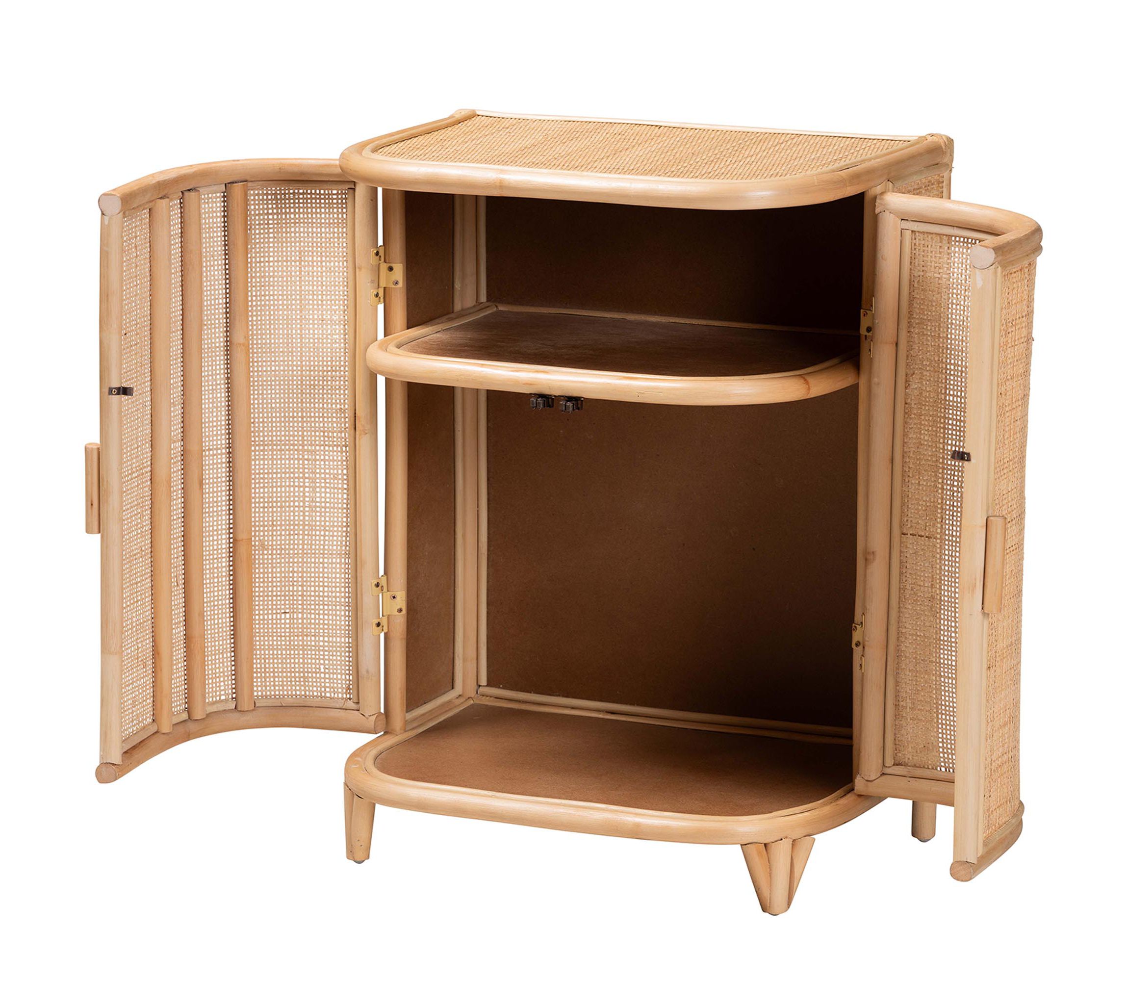 Yanka Bohemian Natural Rattan Storage Cabinet