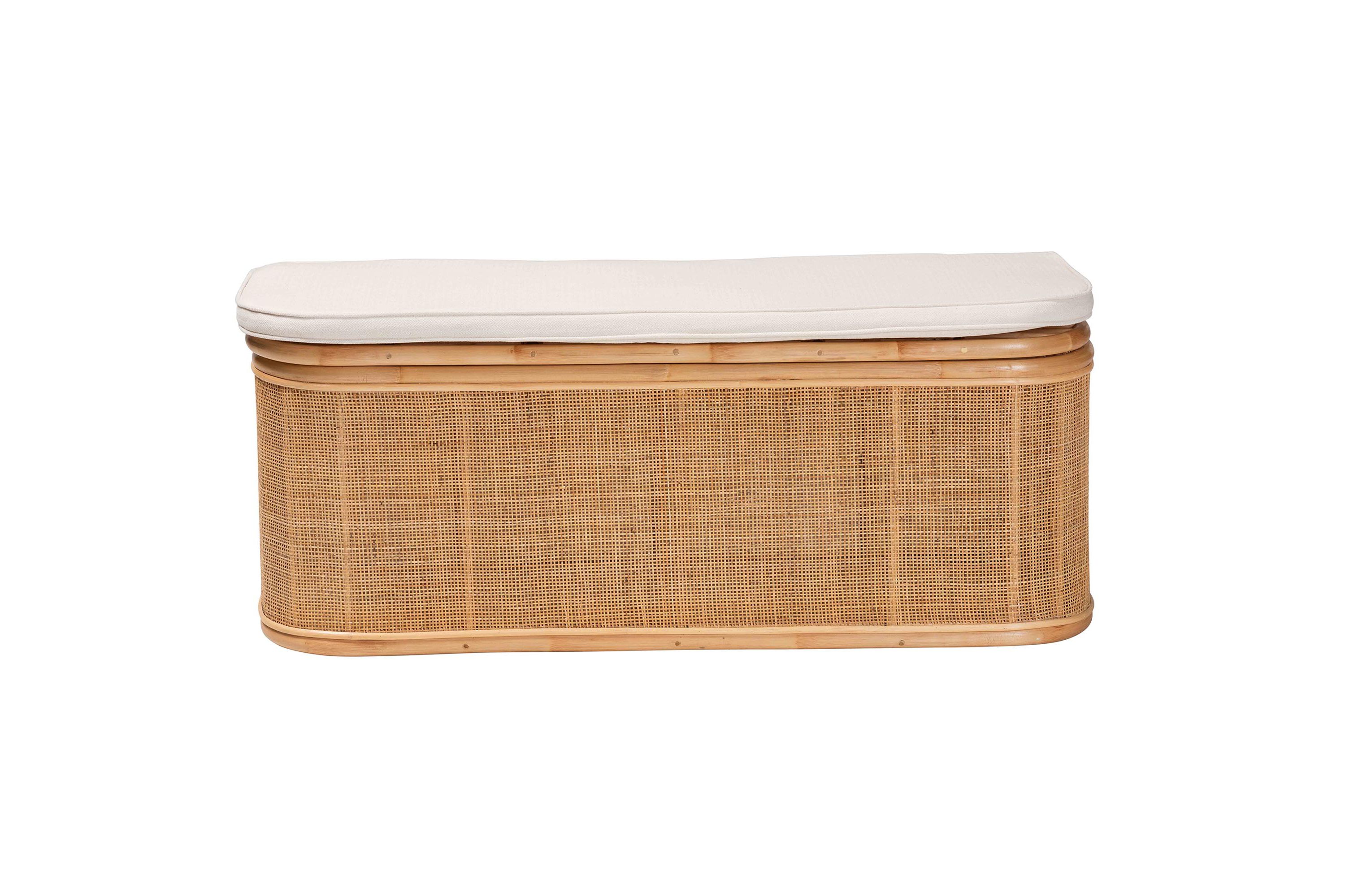 Ishana Bohemian Natural Rattan Storage Bench