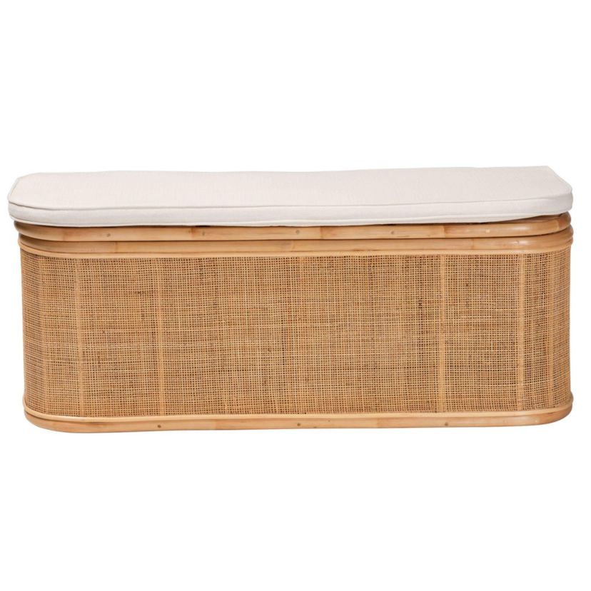 Ishana Bohemian Natural Rattan Storage Bench