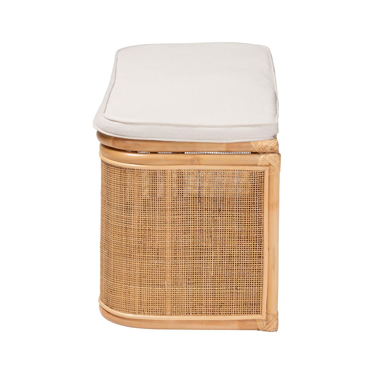 Ishana Bohemian Natural Rattan Storage Bench
