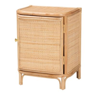 bali & pari Kiara Bohemian Natural Rattan Nightstand