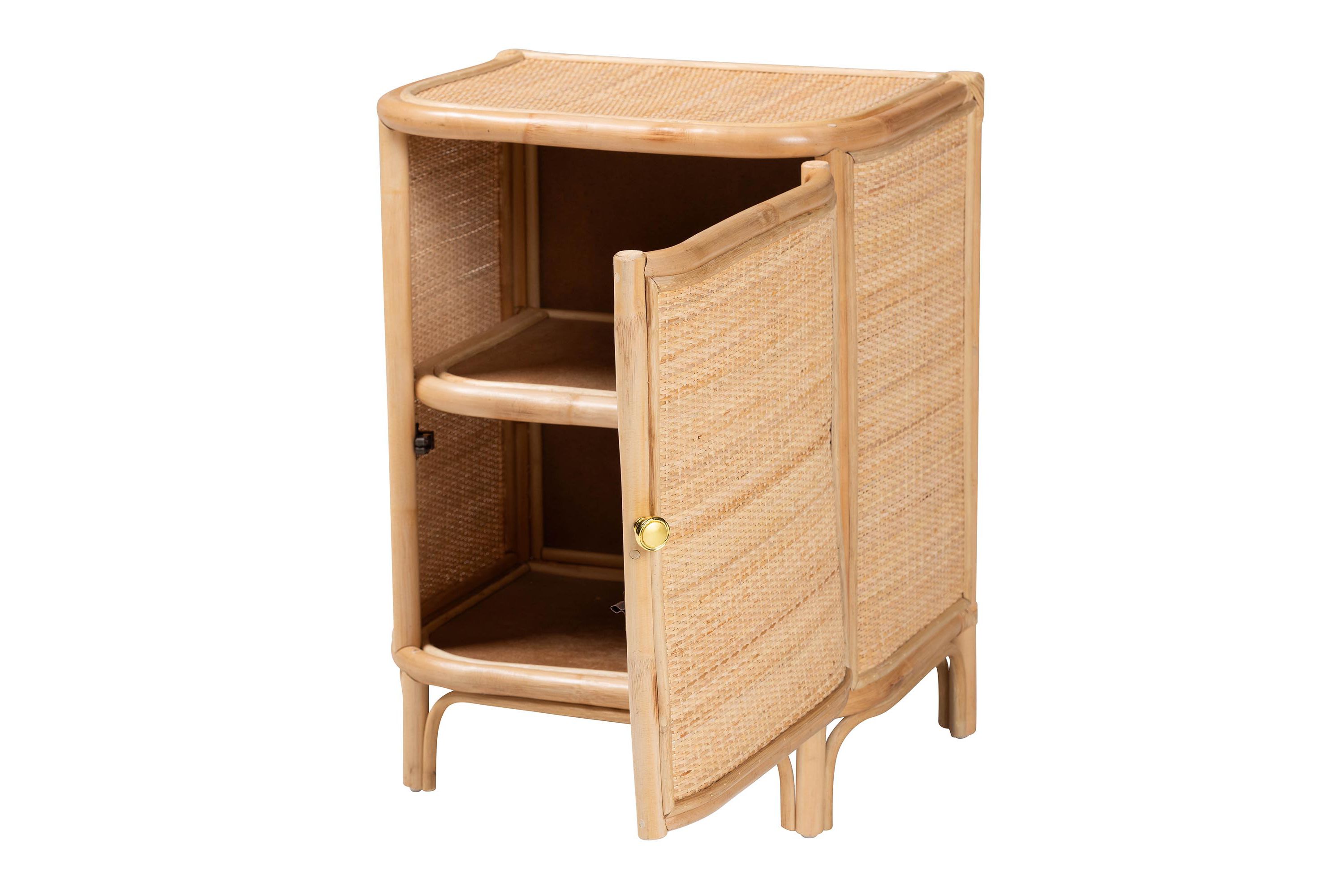 Kiara Bohemian Natural Rattan Nightstand