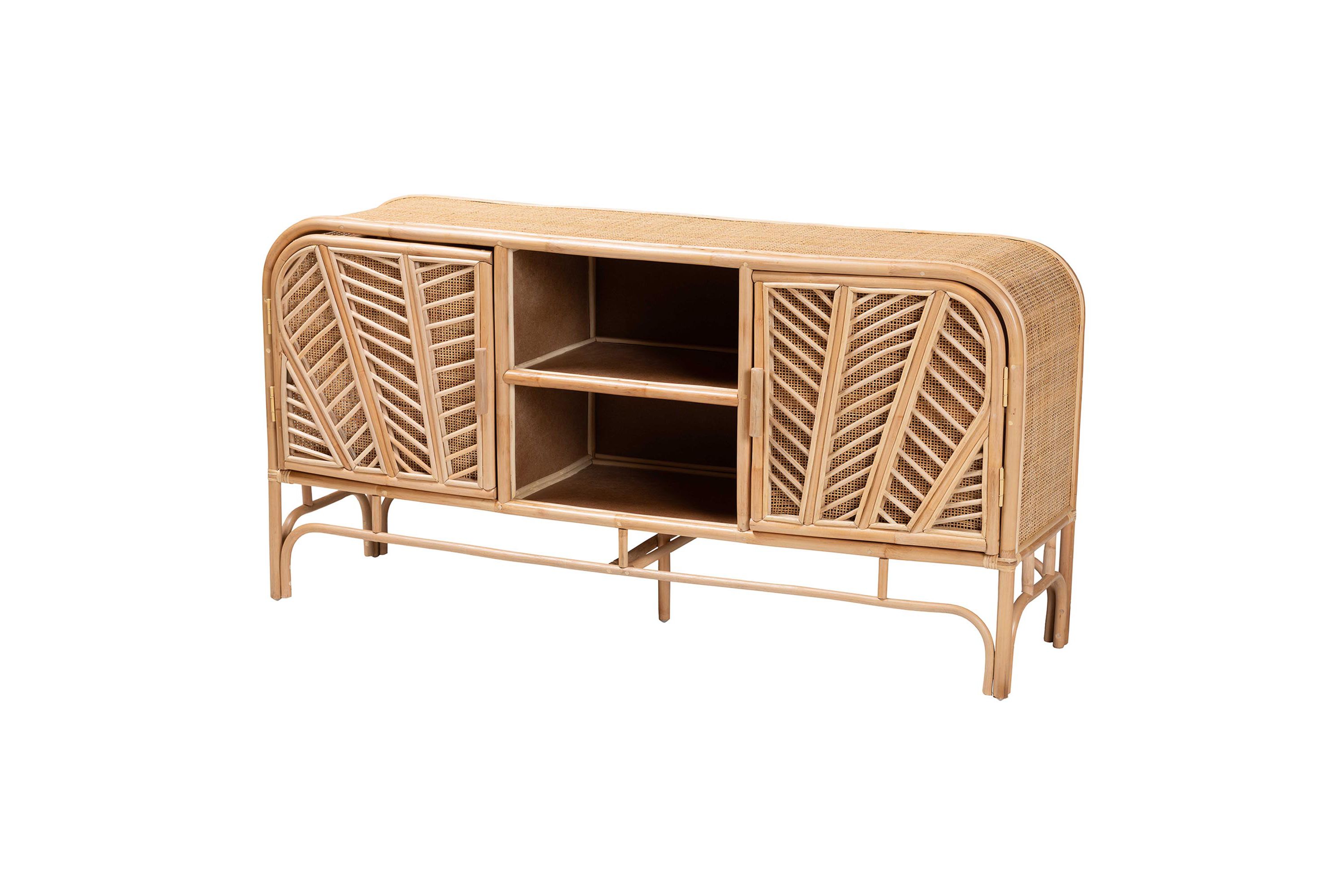 Carabella Bohemian Natural Rattan 2-Door Storage Cabinet
